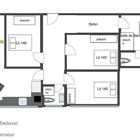 Le Grand Concorde 4 Lits Doubles Procha Capitole Apartment